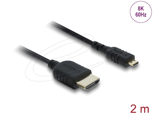Delock Koaxiales High Speed HDMI Kabel HDMI Stecker HDMI Stecker zu Micro HDMI Stecker 8K 60 Hz 2 m