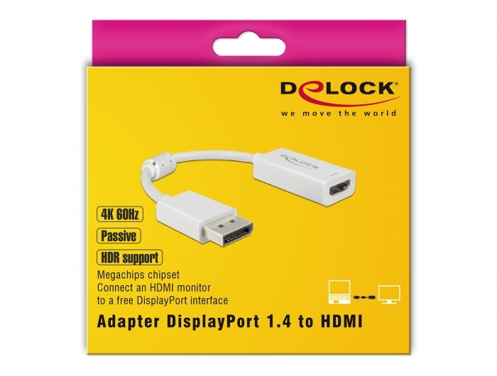 Delock Adapter (mit HDR) DisplayPort auf HDMI Kabel Produkt Bild 2