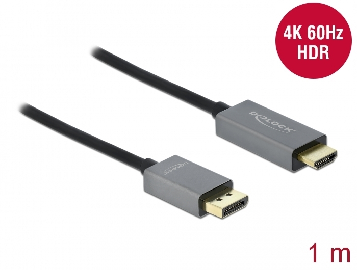Image of Delock Aktives DisplayPort 1.4 zu HDMI Kabel 4K, 60Hz (HDR), 1m