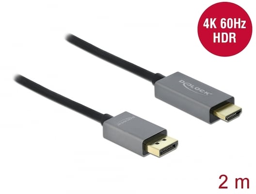 Thumbnail - Delock Aktives DisplayPort 1.4 zu HDMI Kabel 4K, 60Hz (HDR), 2m
