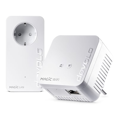 devolo Magic 1 WiFi mini Powerline Starter Kit Powerline bis zu 1.200 Mbit/s, WiFi 4 bis zu 300 Mbit/s, 1x LAN (pro Einh...