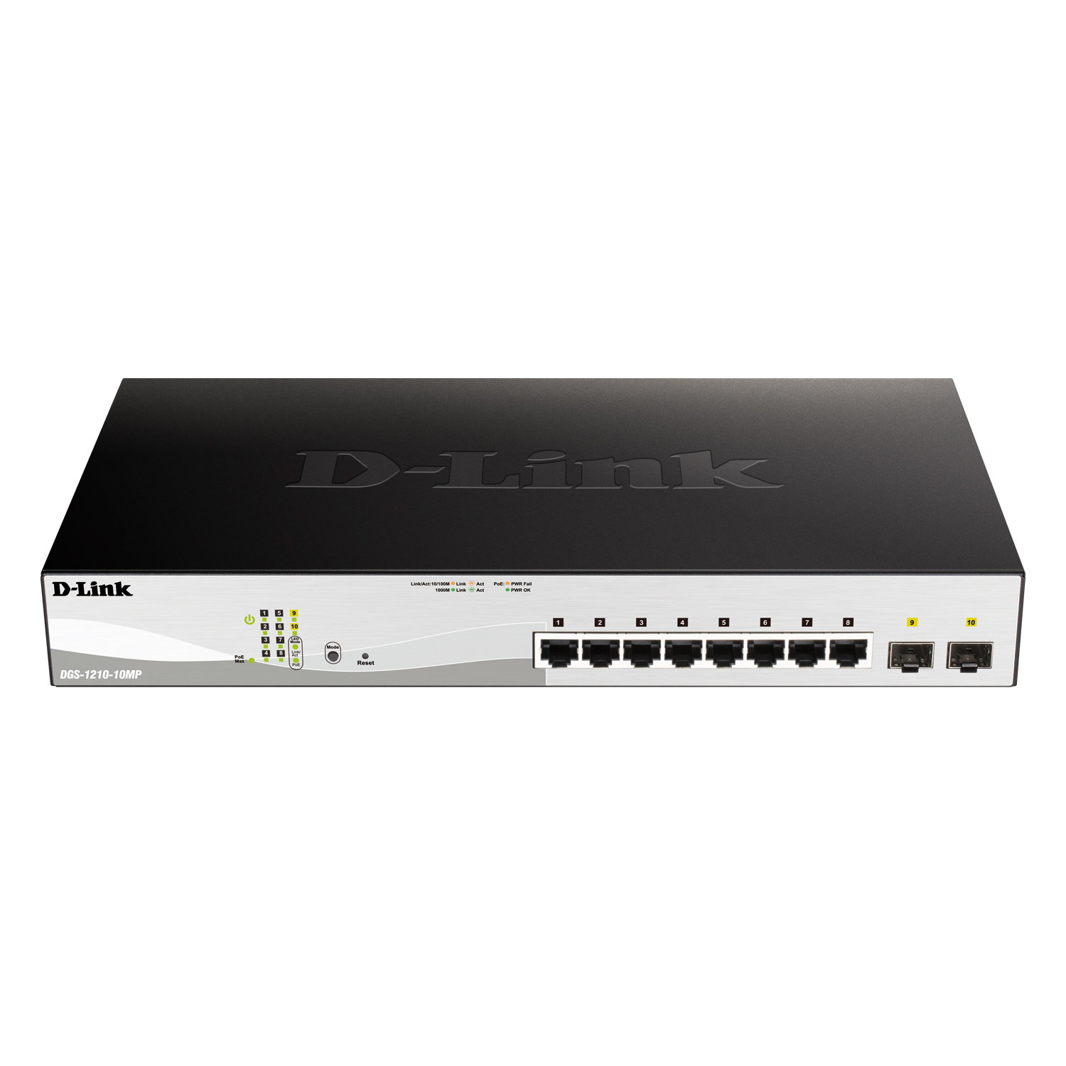 D-Link DGS-1210-10MP Smart Managed Switch B-Ware 8x Gigabit Ethernet (8x PoE+, max. 130W), 2x SFP