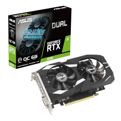 ASUS Dual GeForce RTX 3050 6G OC Grafikkarte - 6GB GDDR6, DVI, HDMI, DP