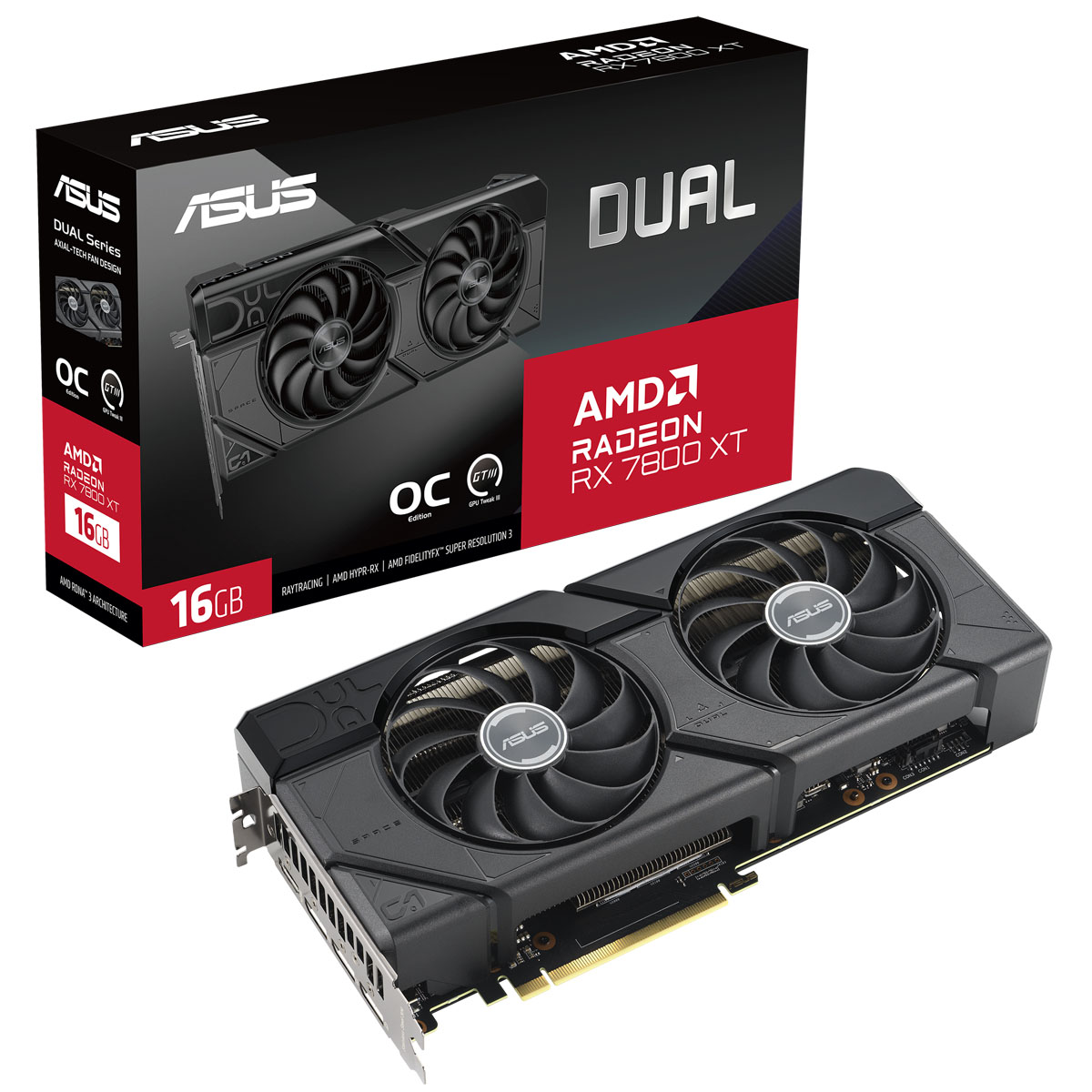 ASUS Dual Radeon RX 7800 XT OC B-Ware - 16GB GDDR6, HDMI, 3x DP