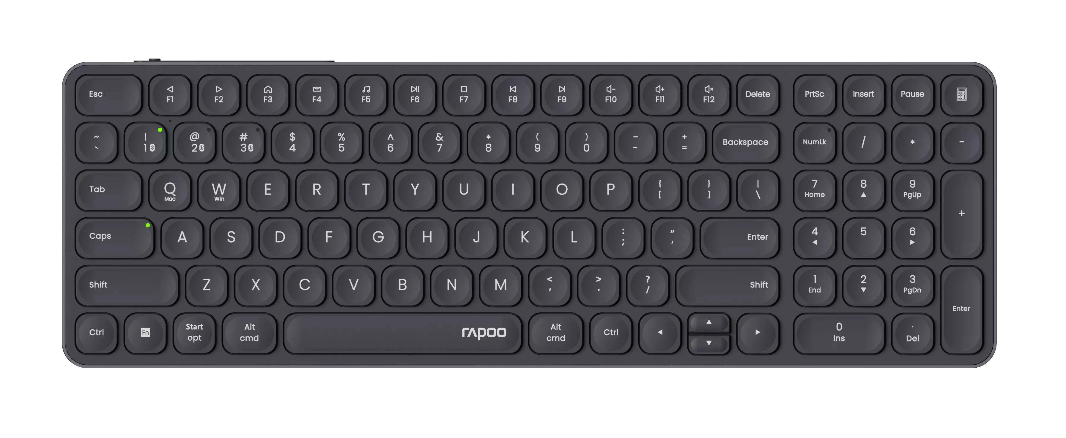 Rapoo E9710M Kabellose Ultradünne Tastatur QWERTZ, Multi-Modus, Schwarz
