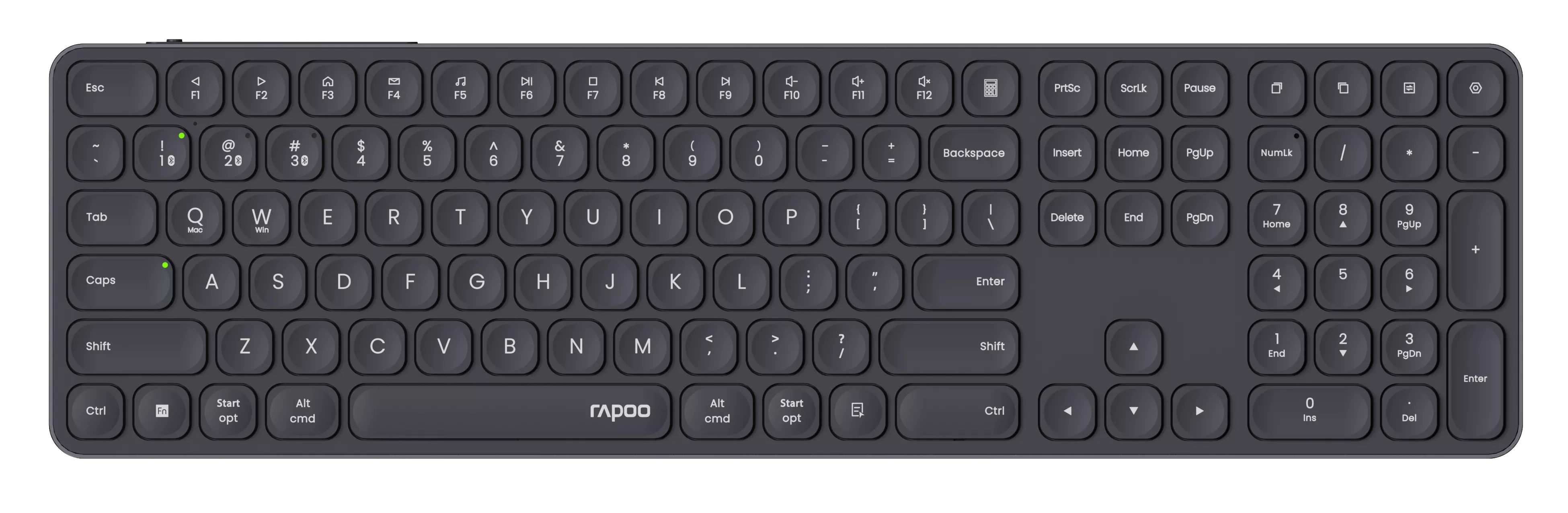 Rapoo E9810M Kabellose Multi-Modus Tastatur Schwarz