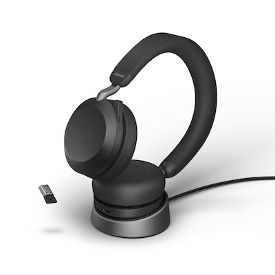 Jabra Evolve2 75 Kopfhörer Kabellos Kopfband Büro/Callcenter Bluetooth Ladestation Schwarz