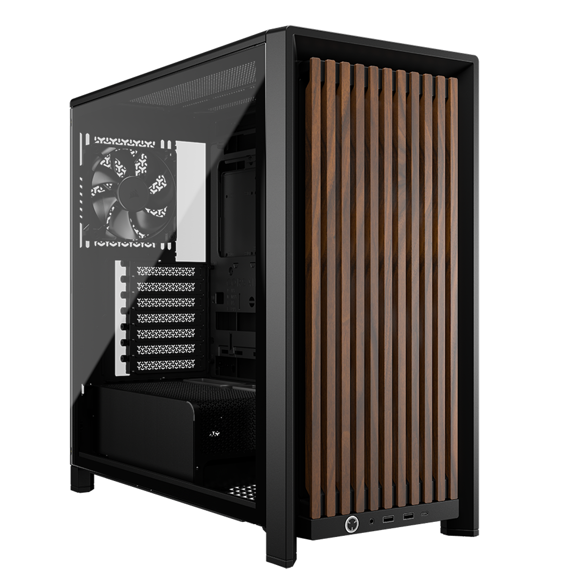 Corsair FRAME 4000D Wood RS (Black & Walnut) - Gehäuse - Miditower - Schwarz