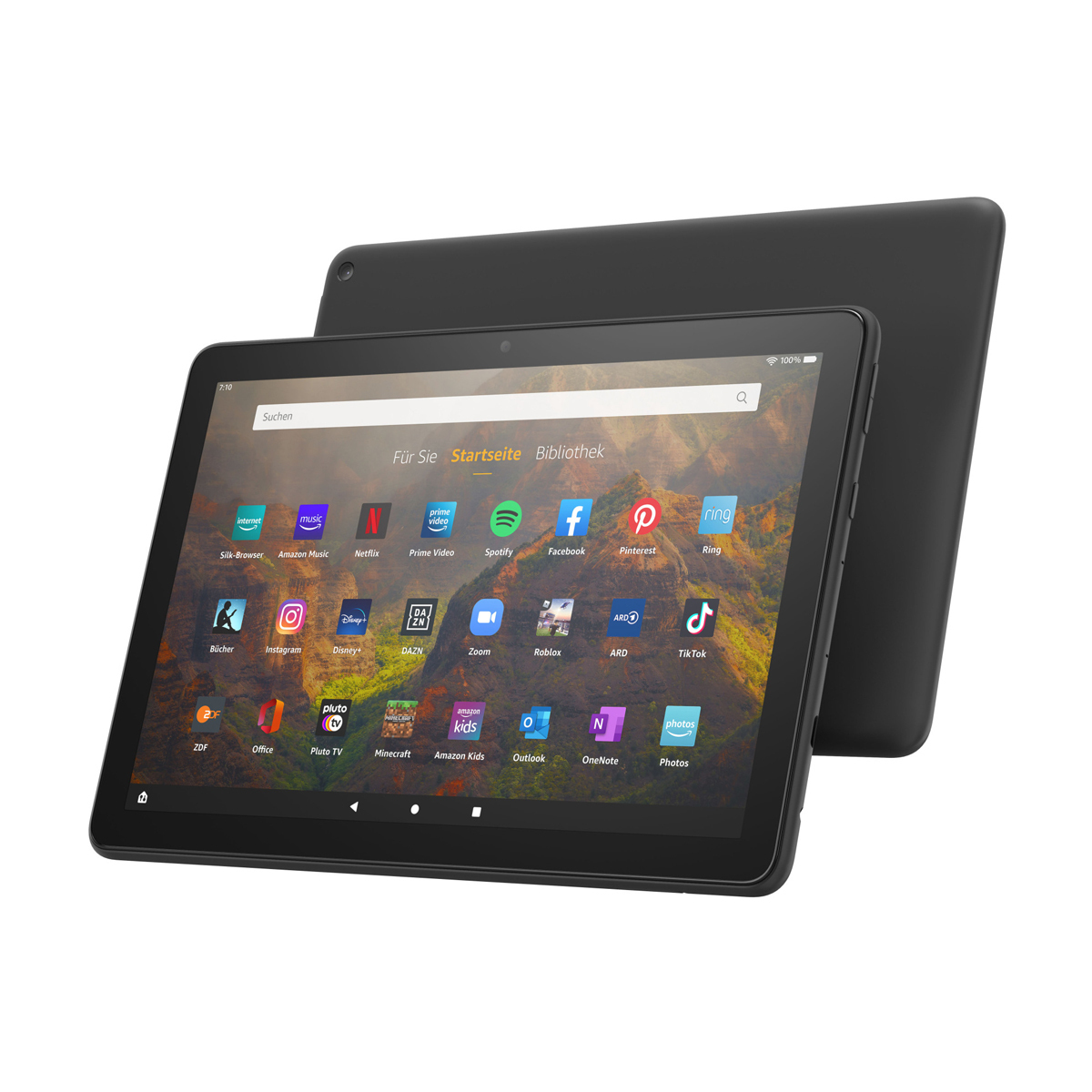 Amazon Fire HD 10 Tablet (2021), schwarz 25,6cm (10,1") Full-HD Display, 64 GB Speicher - mit Werbung Tablet Produkt Bild 2