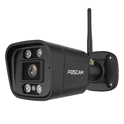 Foscam V8P WLAN Überwachungskamera Schwarz 8MP (3840x2160), Dualband-WLAN, Integrierter Scheinwerfer und Alarmsirene
