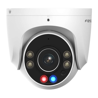 Foscam W5EP Überwachungskamera Weiß 5MP (3072x1728), PoE, Integrierte Scheinwerfer, Rot-blaue Warnlichter und Sirene