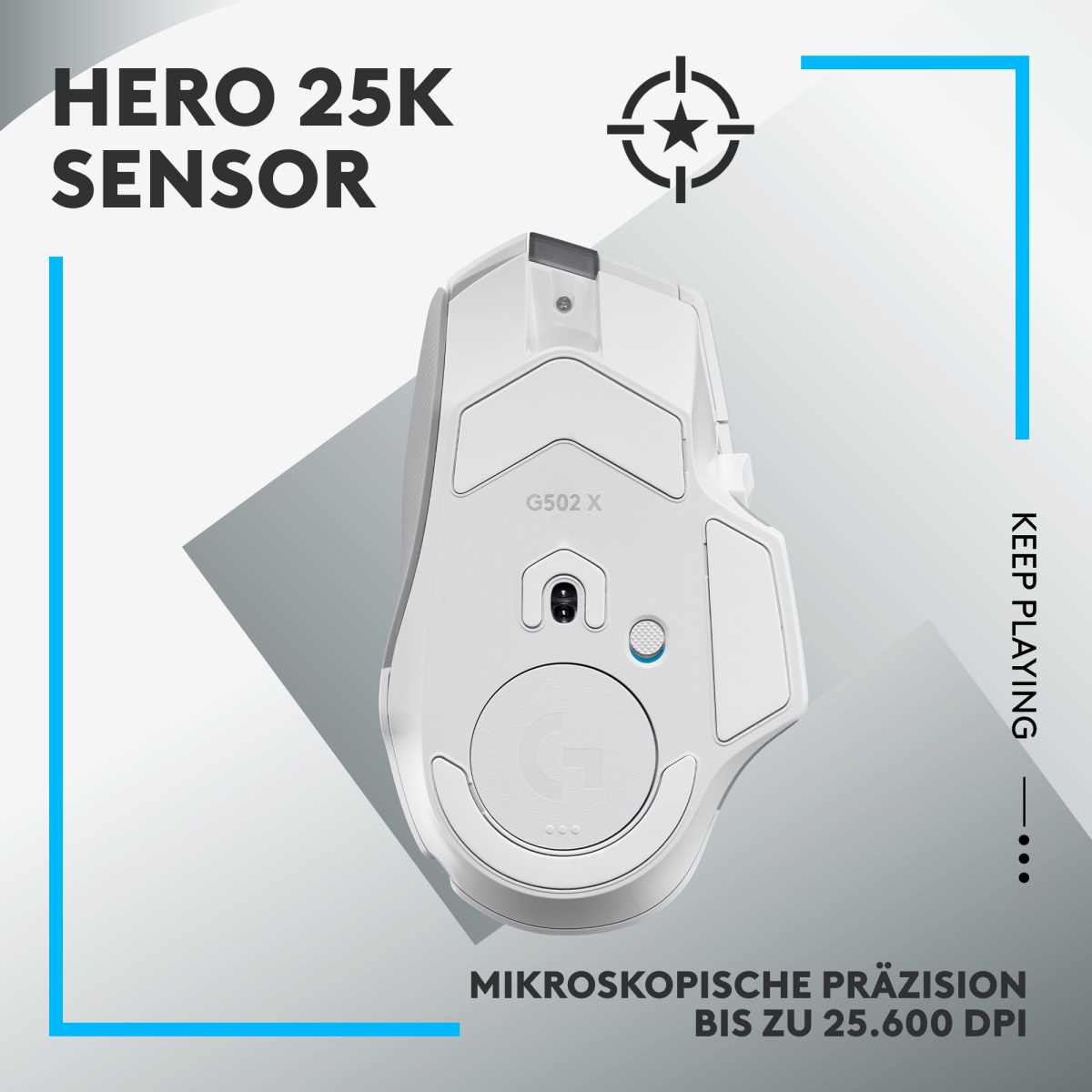 Logitech G502X Lightspeed Wireless Gaming Maus weiß - Hero25K Sensor, Lightspeed Technologie Mäuse Produkt Bild 4