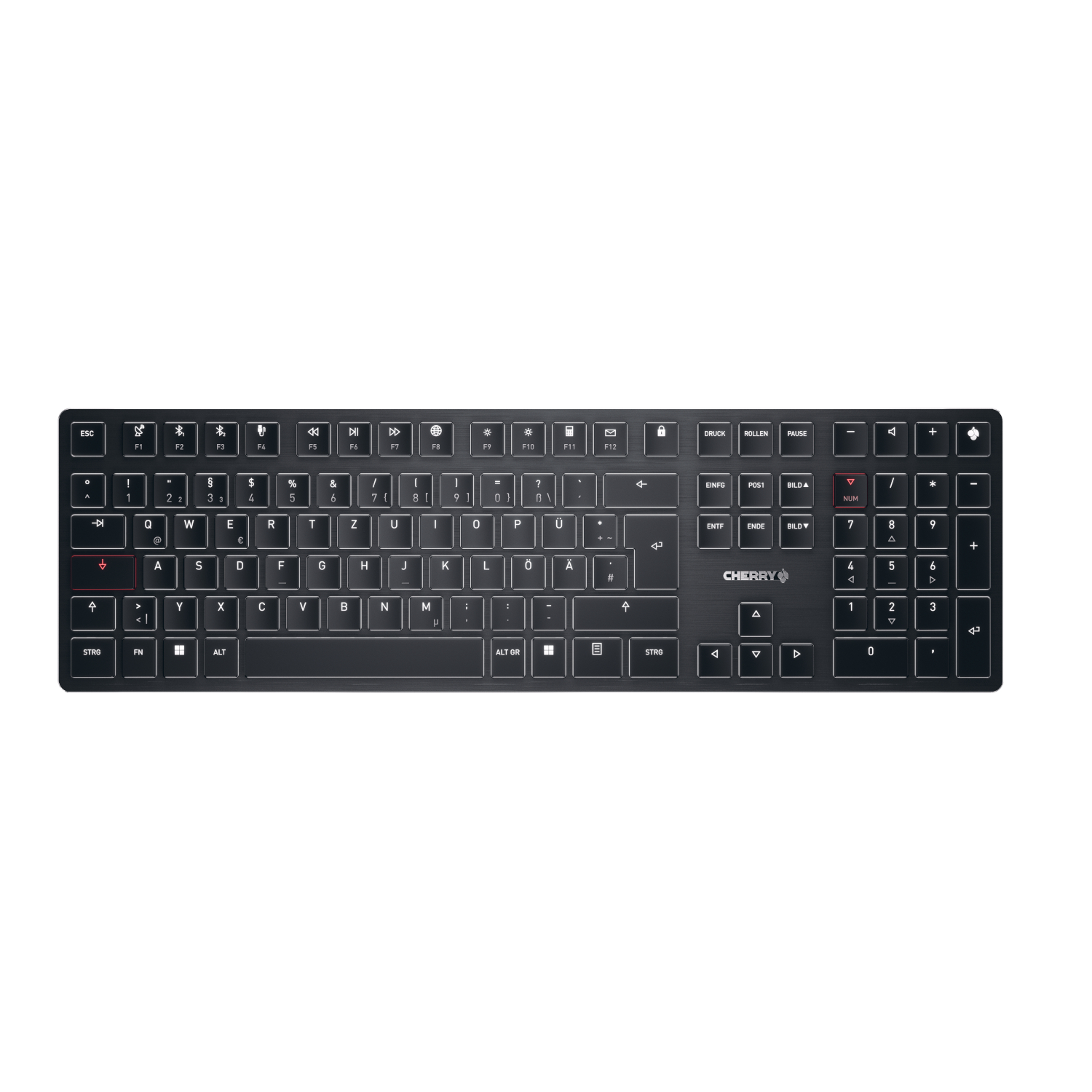 CHERRY KW X ULP, Ultraflache mechanische Tastatur, Kabel B-Ware Multi-Device-Tastatur für max. 4 Geräte, CHERRY MX Ultra...