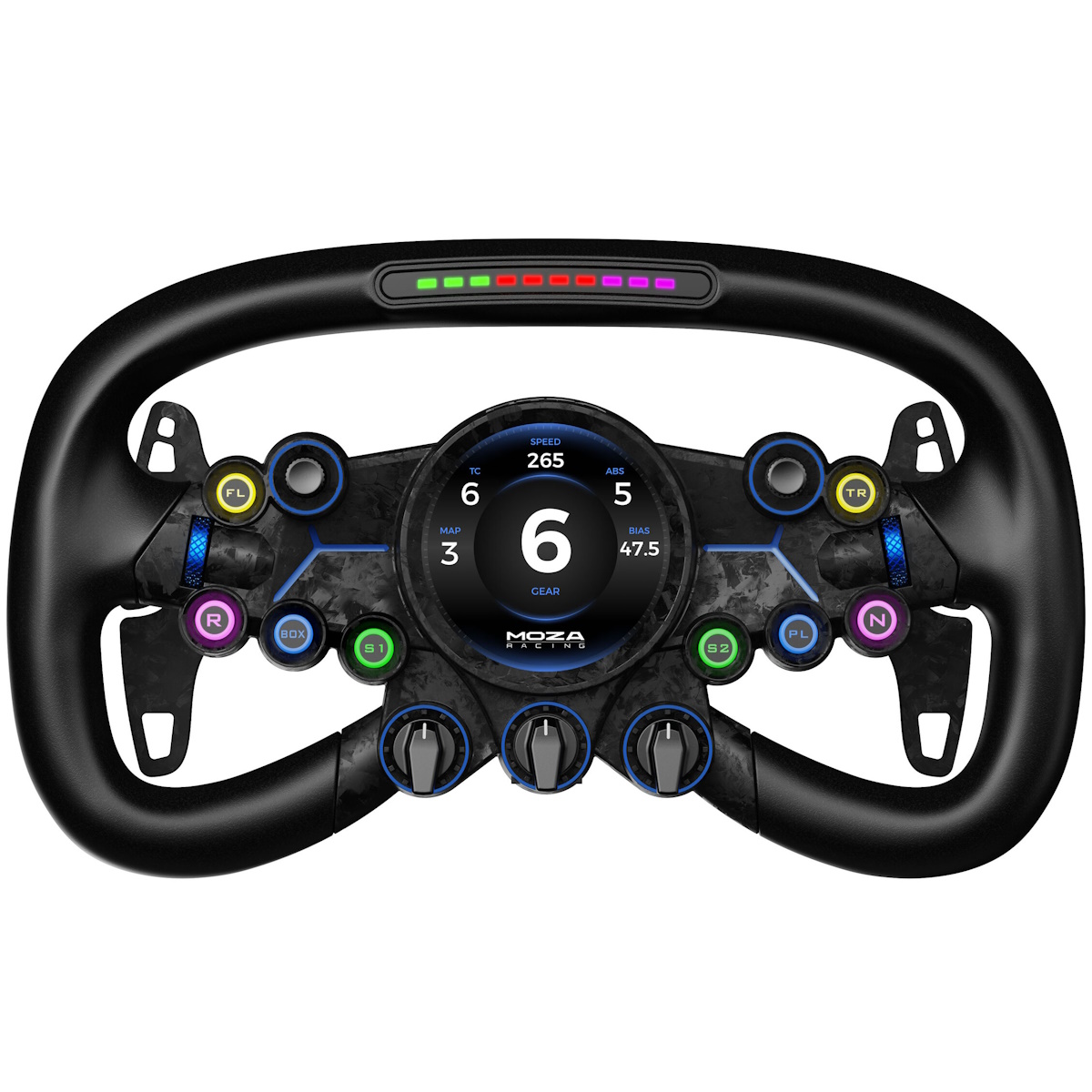 MOZA Vision GS Simracing Lenkrad Lenkrad für Racing-Simulatoren, Quad-Core-Prozessor, anpassbarer runder Touchscreen, au...