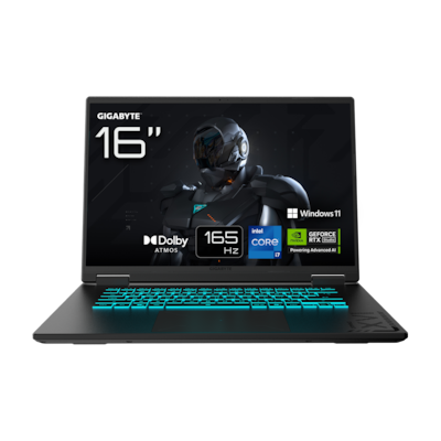 Thumbnail - GIGABYTE A16 CMHI2DE893SH - 16" FHD 165Hz IPS Display, Intel Core i7 13620H, 16GB RAM, 512GB SSD, NVIDIA GeForce RTX 405...