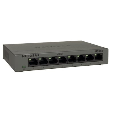 NETGEAR GS308-300PES Netzwerk-Switch Unmanaged L2 Gigabit Ethernet (10/100/1000) Schwarz