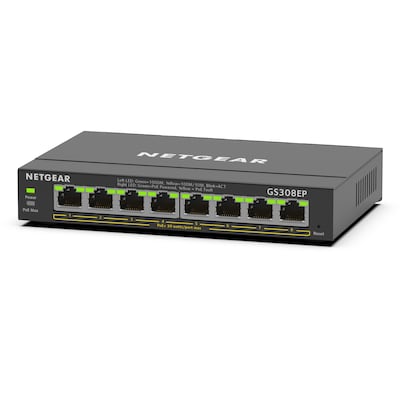 NETGEAR GS308EP Managed L2/L3 Gigabit Ethernet (10/100/1000) Power over Ethernet (PoE) Schwarz