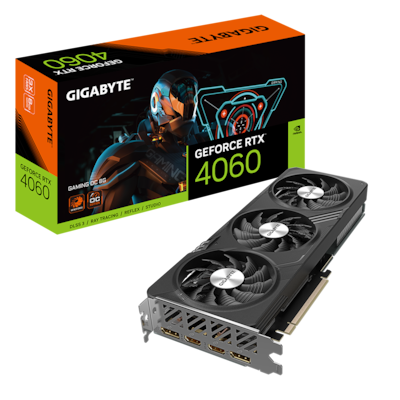 Gigabyte GeForce RTX 4060 GAMING OC 8G Grafikkarte - 8GB GDDR6, 2x HDMI, 2x DP