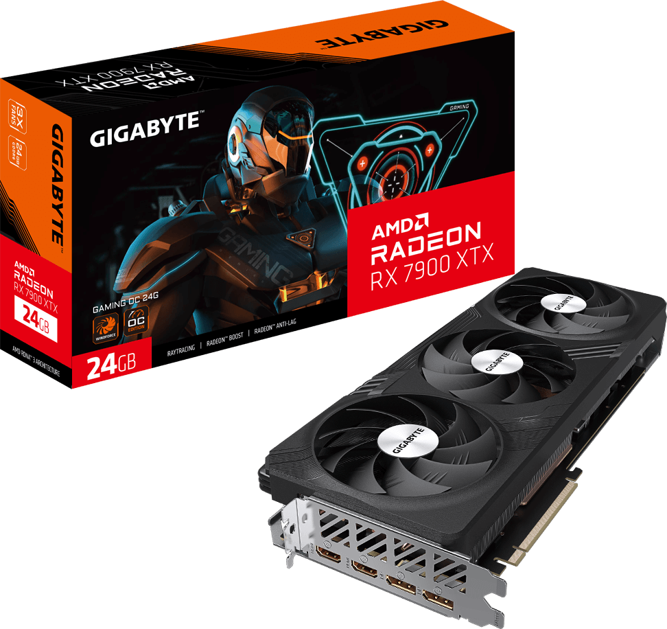 GIGABYTE Radeon RX 7900 XTX Gaming OC 24G Grafikkarte B-Ware - 24GB GDDR6, 2x HDMI, 2x DP