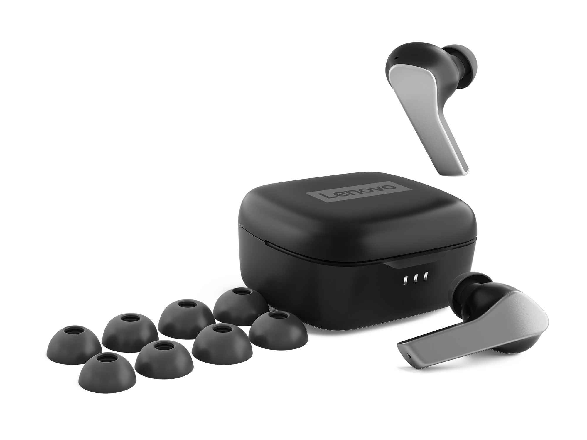 Lenovo Smart Wireless Earbuds, True Wireless-Ohrhörer mit adaptiver Geräuschunterdrückung, schwarz