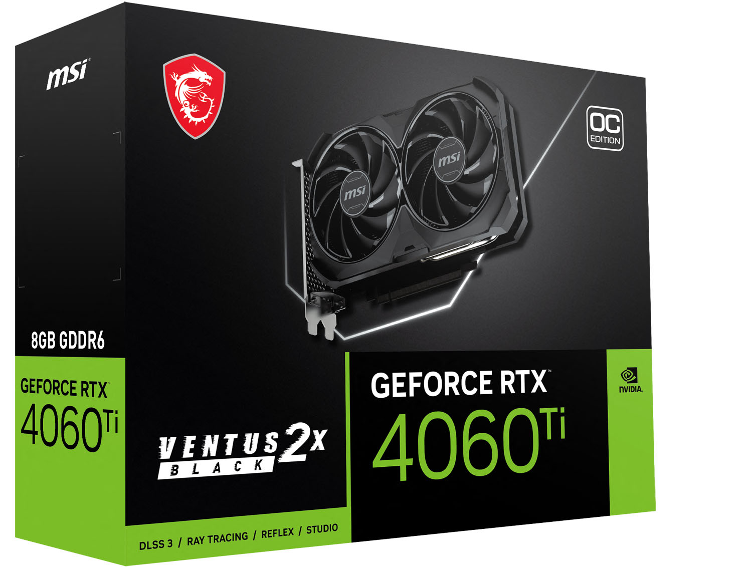 MSI GeForce RTX 4060 Ti VENTUS 2X BLACK 8G OC Grafikkarte