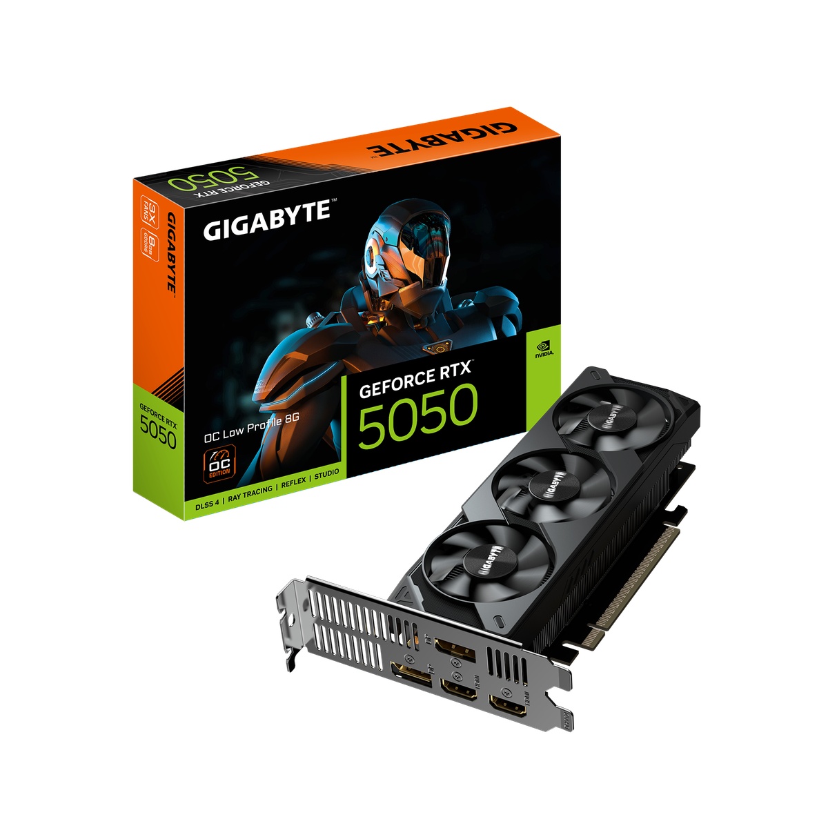 GIGABYTE GeForce RTX 5050 OC Low Profile 8G Grafikkarte - 8GB GDDR6, 2x HDMI, 2x DP