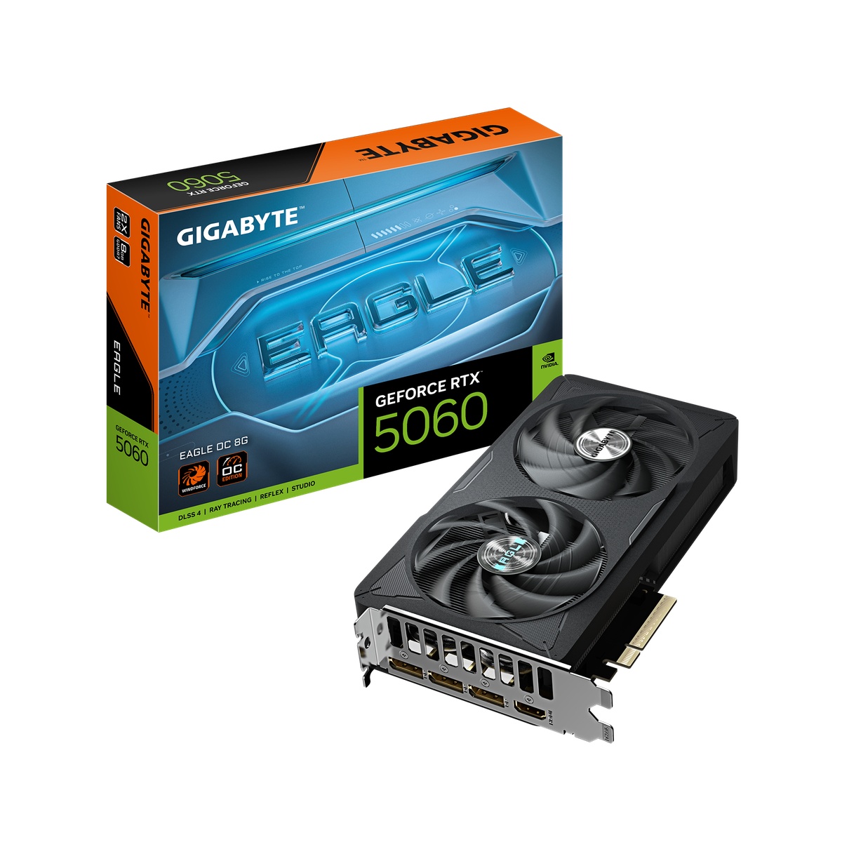 Gigabyte GeForce RTX 5060 EAGLE OC 8G Grafikkarte - 8GB GDDR7, HDMI, 3x DP