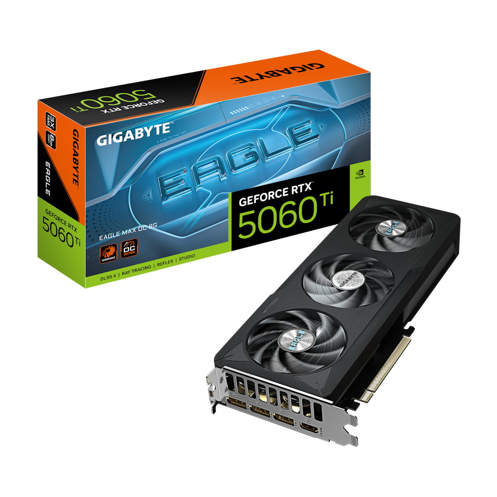 KOMP. GIGABYTE GeForce RTX 5060 Ti EAGLE MAX OC 8G - 8GB GDDR7, HDMI, 3x DP