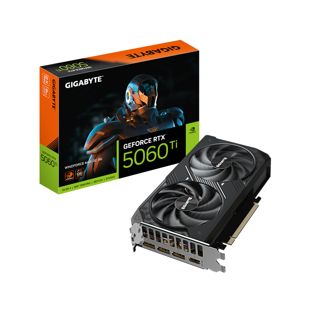 KOMP. GIGABYTE GeForce RTX 5060 Ti Windforce MAX OC 8G - 8GB GDDR7, HDMI, 3x DP