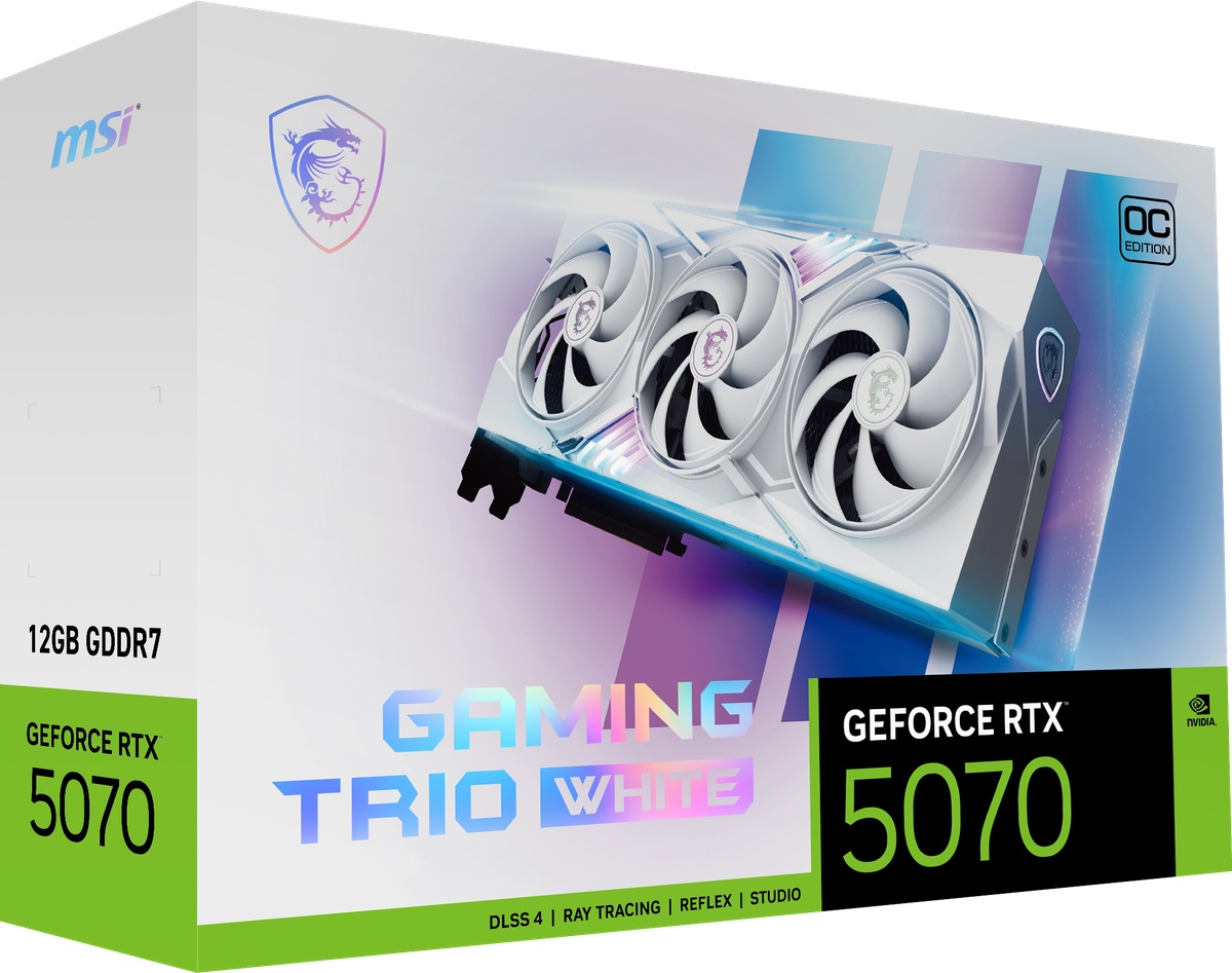 【RTX5070】GAMING TRIO OC (WHITE) MSI GeForce RTX™ 5070 12G GAMING TRIO OC WHITE