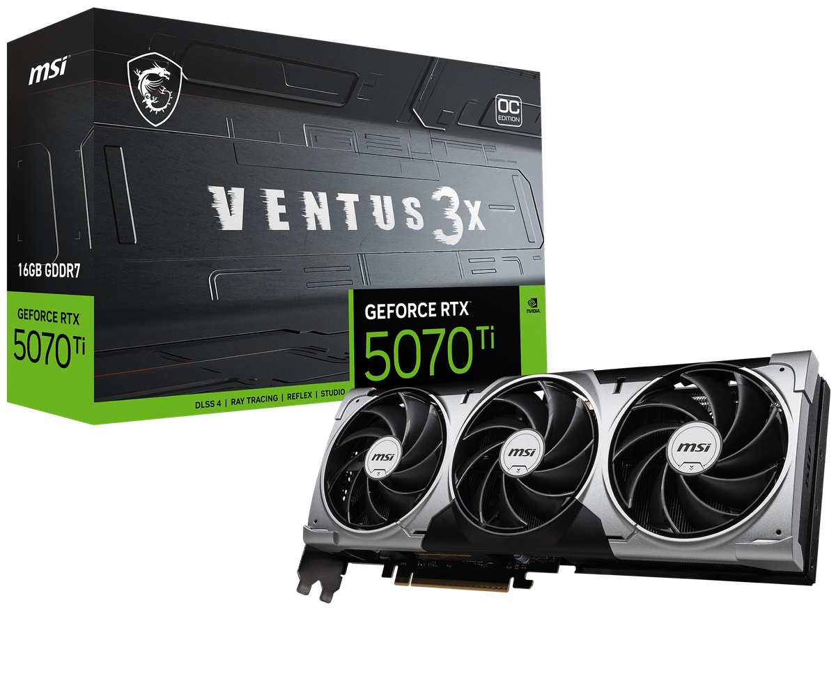 MSI GeForce RTX 5070 Ti 16G VENTUS 3X OC - 16GB GDDR7, HDMI, 3x DP