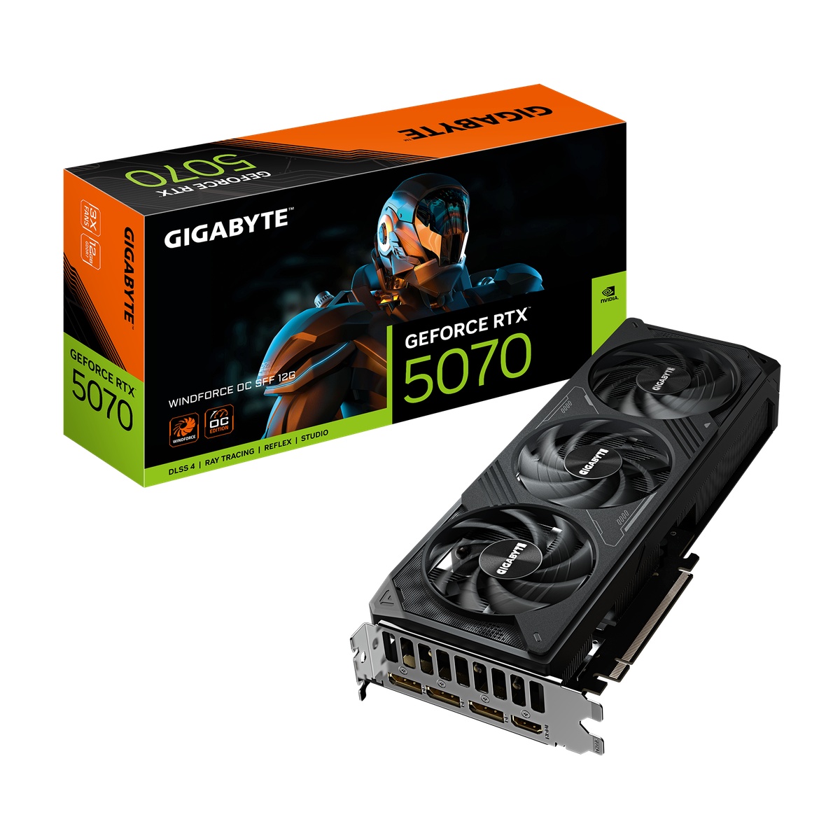 GIGABYTE GeForce RTX 5070 Windforce OC SFF 12G B-Ware - 12GB GDDR7, HDMI, 3x DP