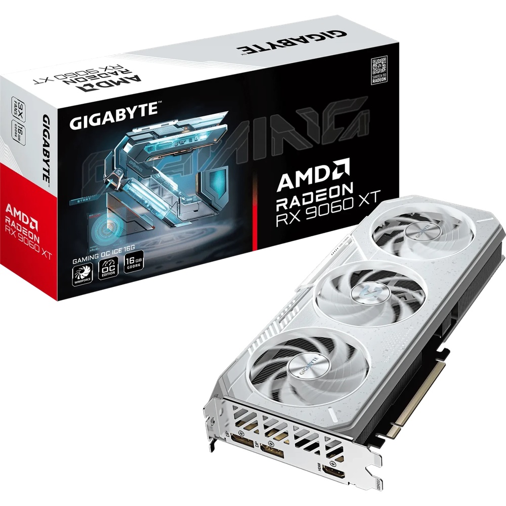 Gigabyte Radeon RX 9060 XT 16GB Gaming OC ICE Grafikkarte - 16GB GDDR6, 2x HDMI, 2x DP