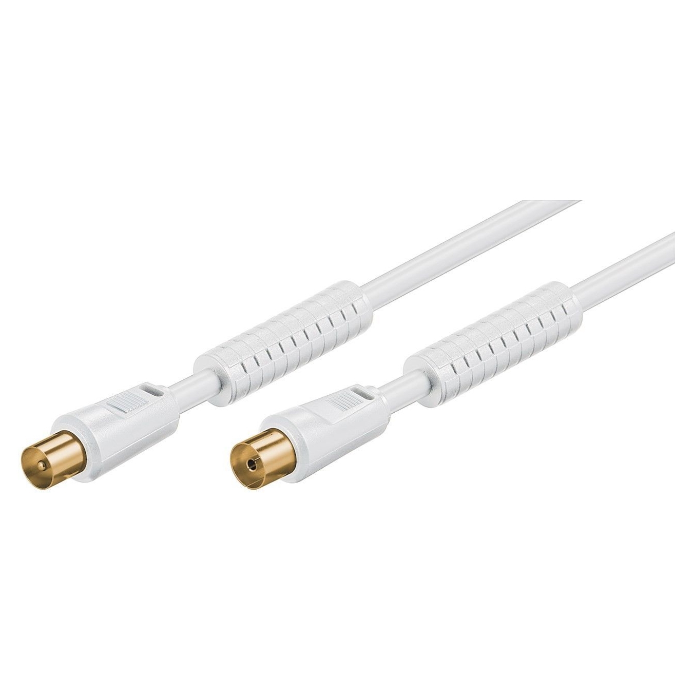 Goobay Antennenkabel 10,0 m, weiss, mit Ferrite 80 dB, 2x abgeschirmt