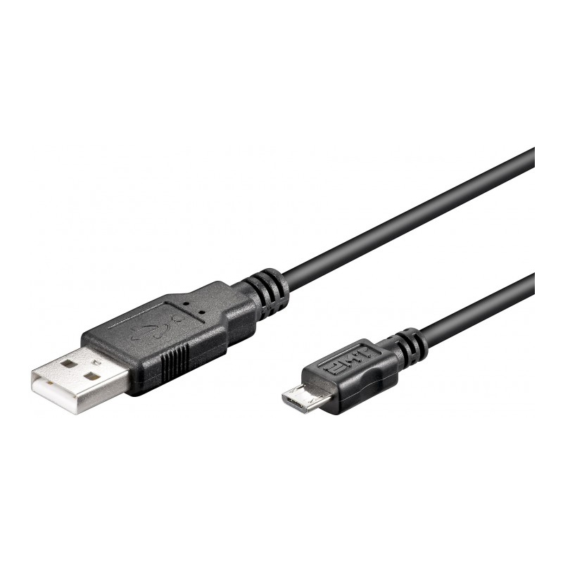 Goobay 3m USB 2.0 Hi-Speed Kabel, schwarz Stecker Typ A -> Micro-Stecker Typ B