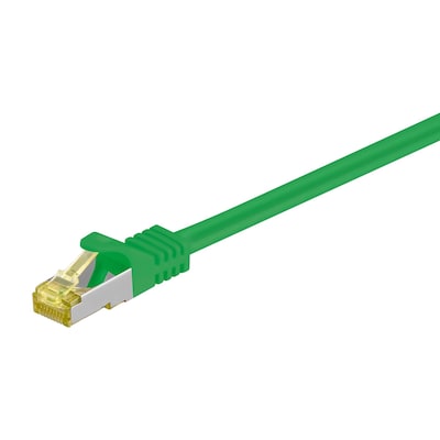 Goobay 0.5m RJ45 Patchkabel CAT 6A S/FTP (PiMF), 500 MHz, mit CAT 7 Rohkabel, grün LSZH halogenfrei, Kupfer