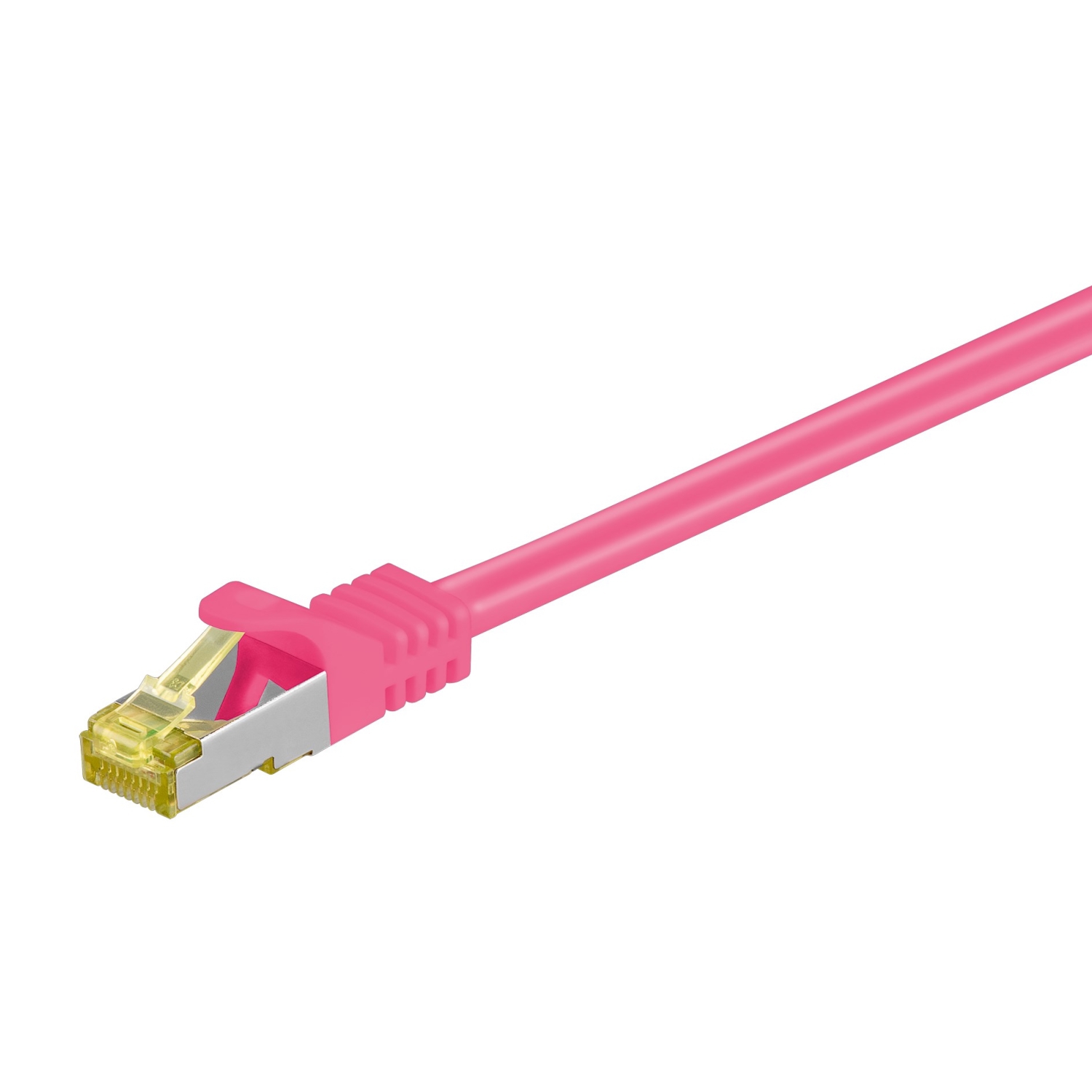 Goobay 1,5m RJ45 Patchkabel CAT 6A S/FTP (PiMF), 500 MHz, mit CAT 7 Rohkabel, magenta LSZH halogenfrei, Kupfer