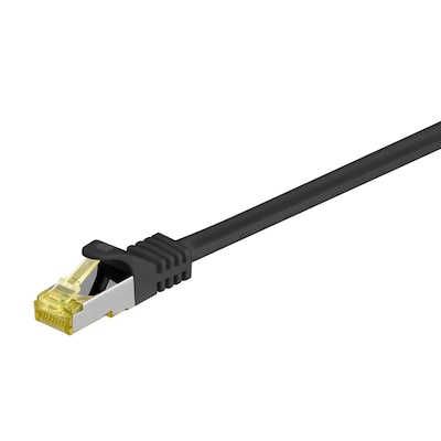 Goobay 7,5m RJ45 Patchkabel CAT 6A S/FTP (PiMF), 500 MHz, mit CAT 7 Rohkabel, schwarz LSZH halogenfrei, Kupfer