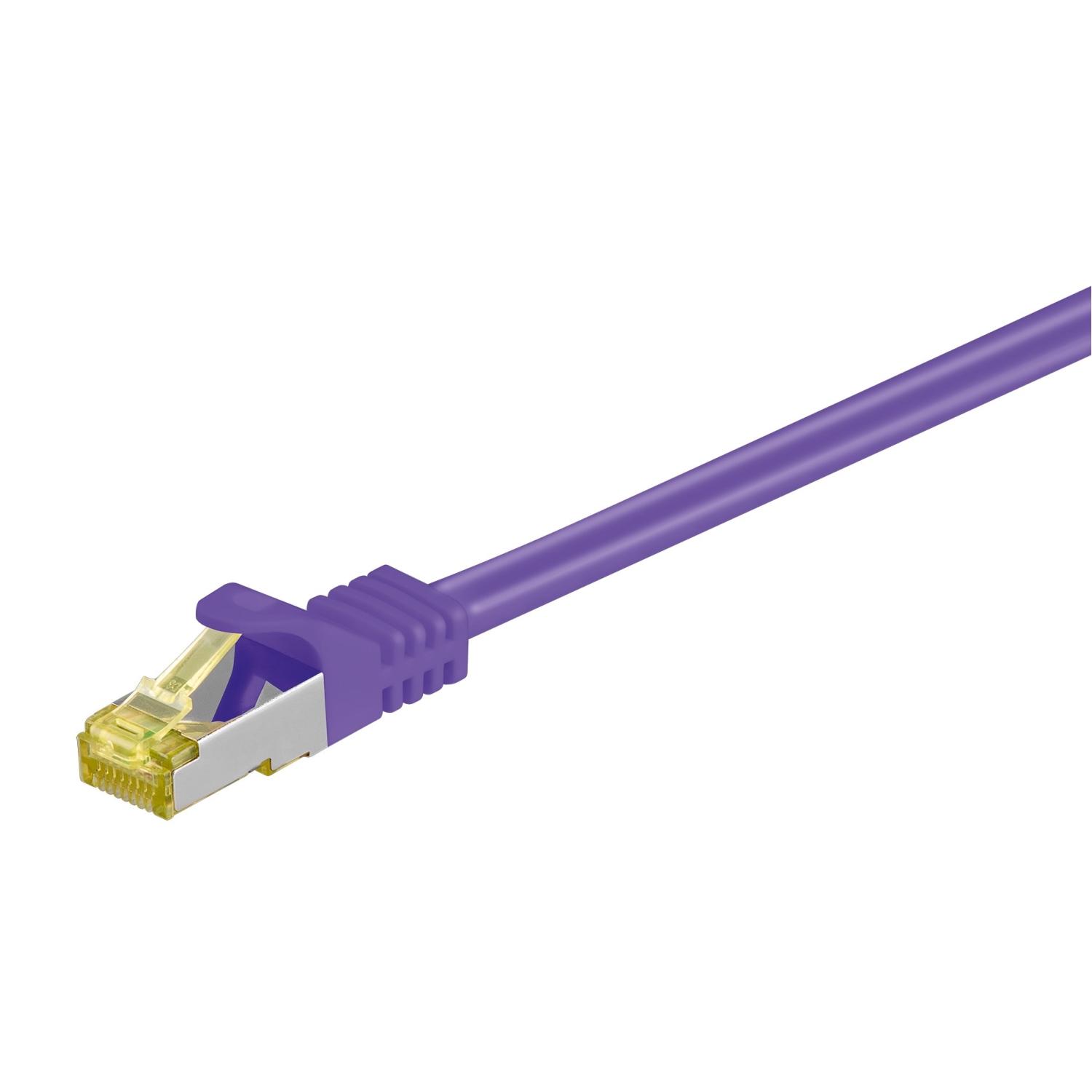 Goobay 2m RJ45 Patchkabel CAT 6A S/FTP (PiMF), 500 MHz, mit CAT 7 Rohkabel, violett LSZH halogenfrei, Kupfer