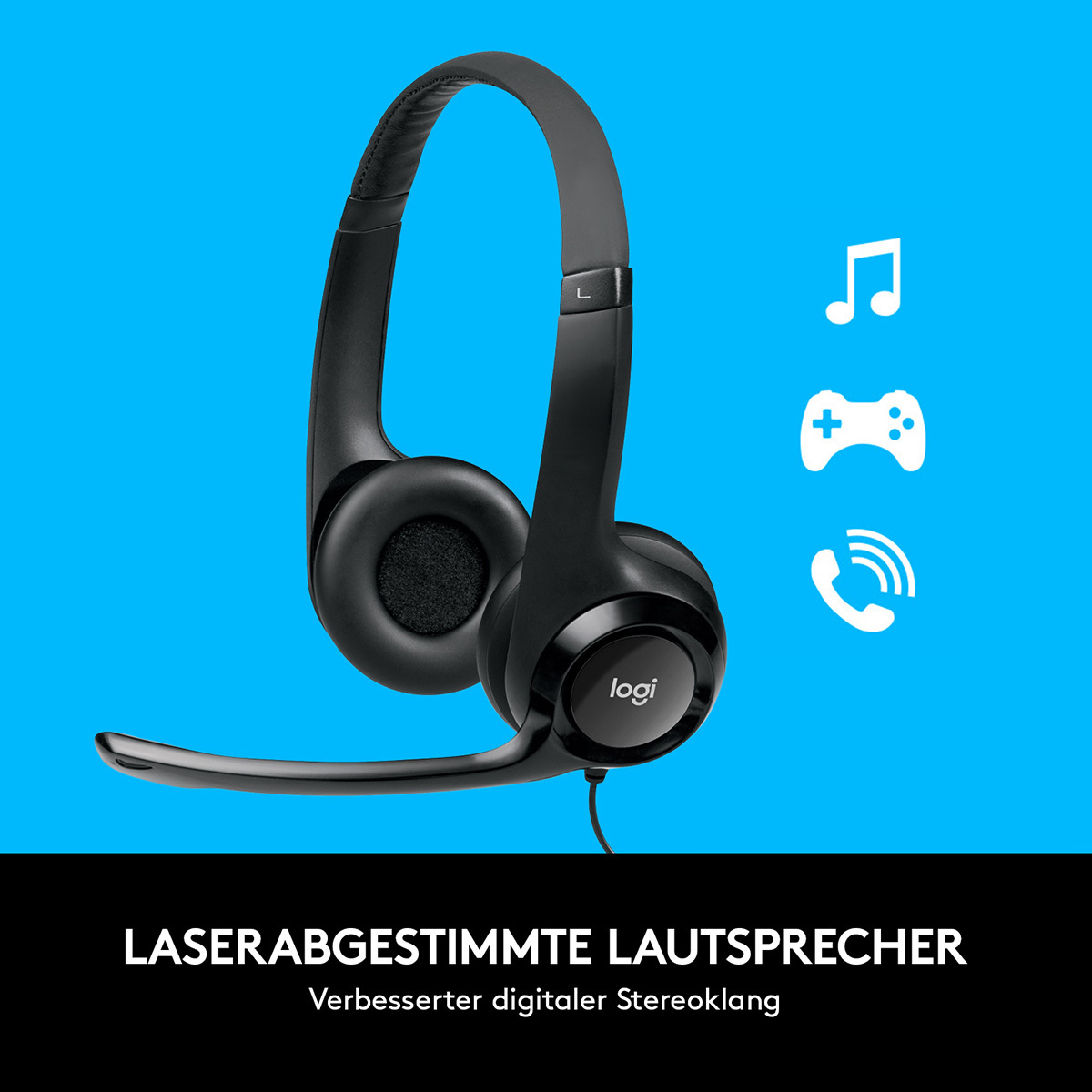 Logitech H390 USB Stereo Headset Mit verbesserter digitaler Klangübertragung und integrierten Bedienelementen Headset Produkt Bild 3