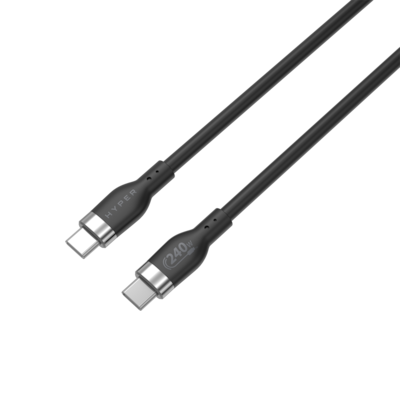 Hyper® 1M Silicone 240W USB-C Charging Cable - Black 1M Silicone 240W USB-C Charging Cable - Black