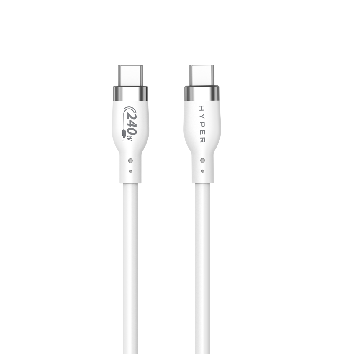 Hyper® 2M Silicone 240W USB-C Charging Cable - White 2M Silicone 240W USB-C Charging Cable - White