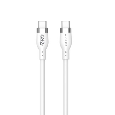 Thumbnail - Hyper® 1M Silicone 240W USB-C Charging Cable - White 1M Silicone 240W USB-C Charging Cable - White