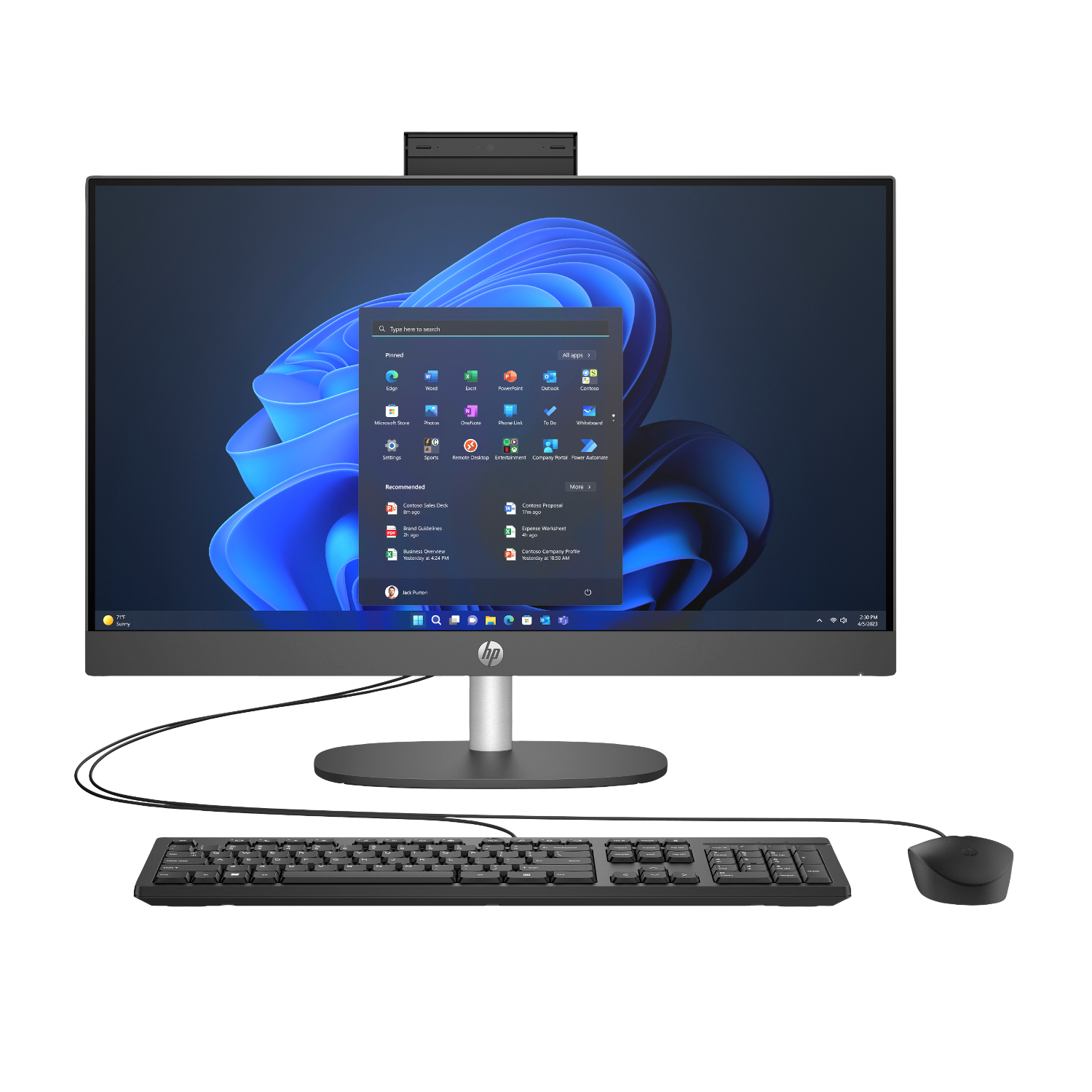 HP All-in-One PC ProOne 245 G10 B-Ware [60,5cm (23,8") FHD-Display, ADM Ryzen R7 7730, 16GB RAM, 512GB SSD, Windows 11 Pro] PC Produkt Bild 2