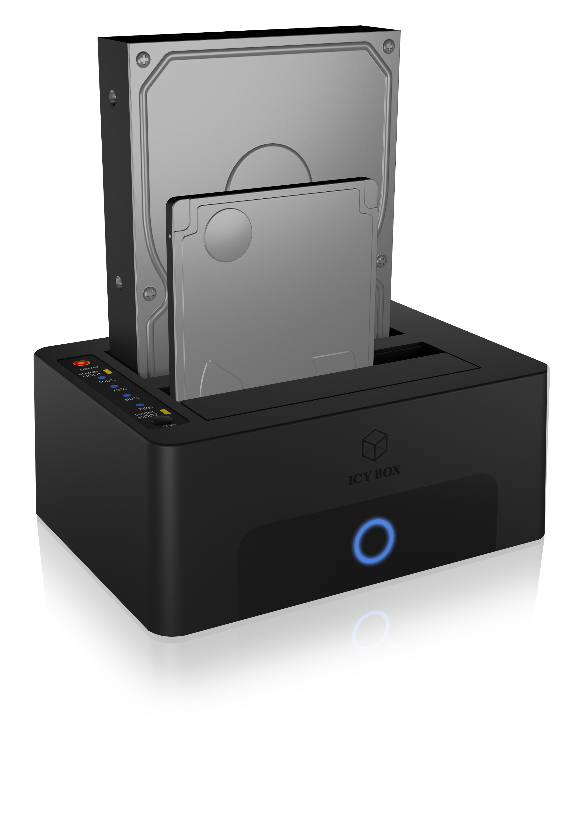 ICYBOX 2-fach Dockingstation/Klonstation für 2,5" oder 3,5" SATA Laufwerke