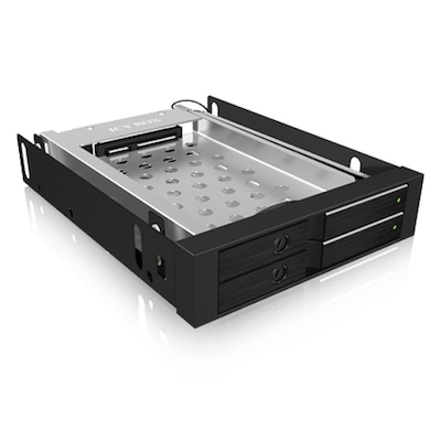 ICY BOX IB-2227StS, 2bay 2.5" SATA Mobile Rack, 2x 2,5" SATA HDD to 2 SATA Host, black, optional 3cm blower