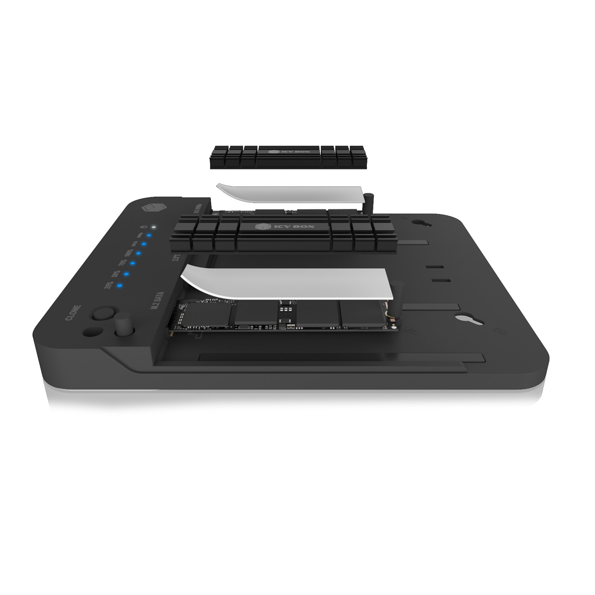 ICY BOX Dockingstation & Klonstation für M.2 NVMe SSD und 2,5"/3,5" SATA SSD/HDD Dockingstation Produkt Bild 6
