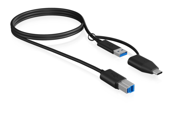 Thumbnail - ICY BOX USB 3.2 (Gen 1) Type-B zu USB Type-A & Type-C Kabel