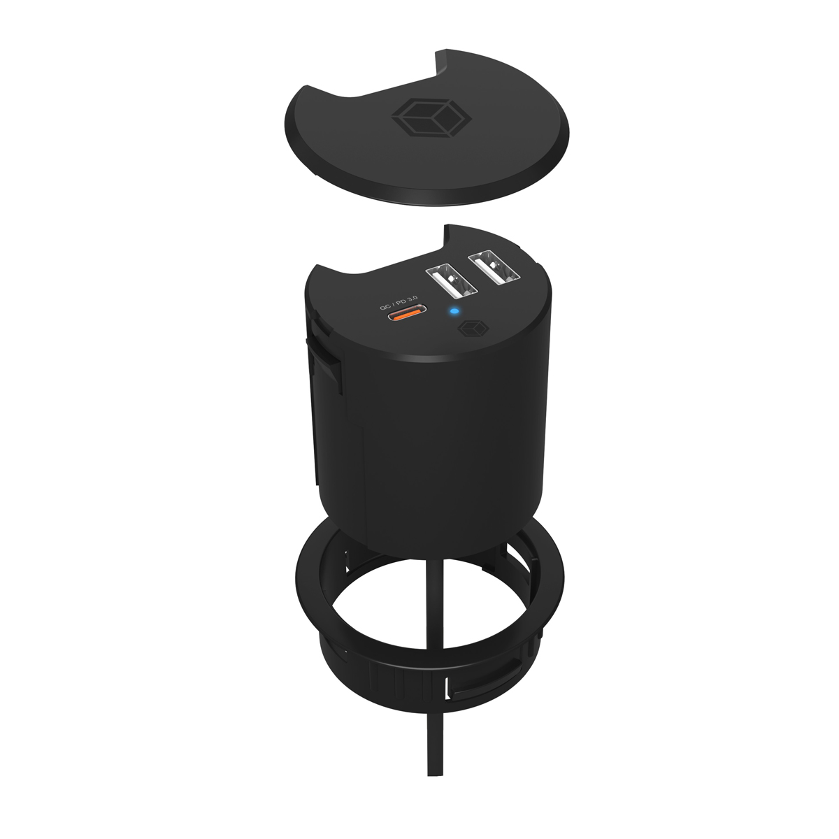 ICY BOX USB Tischladegerät mit Power Delivery & Quick Charge Steckdosenleisten Produkt Bild 3