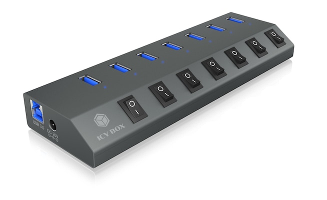Thumbnail - ICY BOX 7 Port Hub mit USB 3.0 Type-C und Type-A Anschluss und BC 1.2 unterstützung